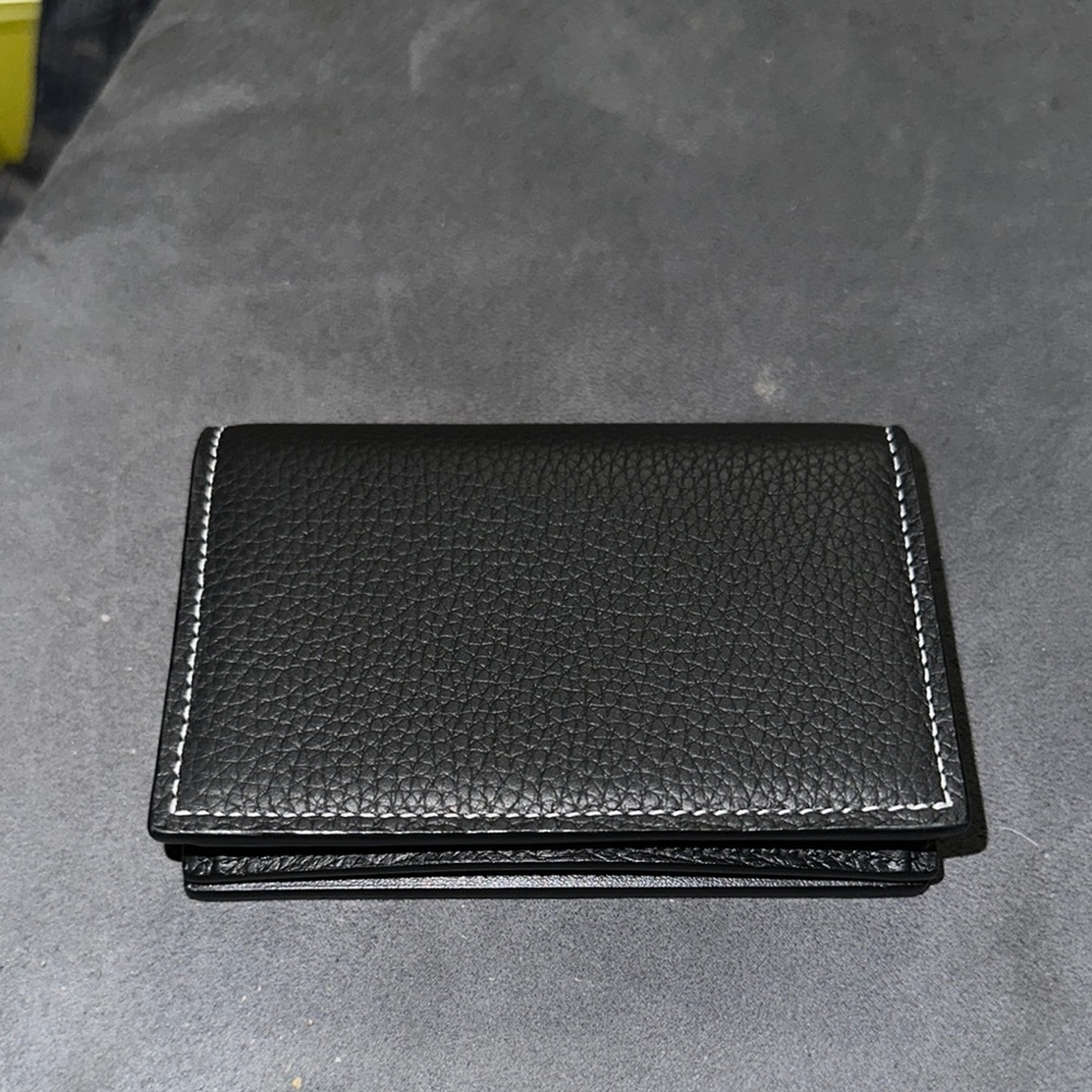 Dior Textured Black Wallet with White Stitching NWOT - Picture 3 of 8